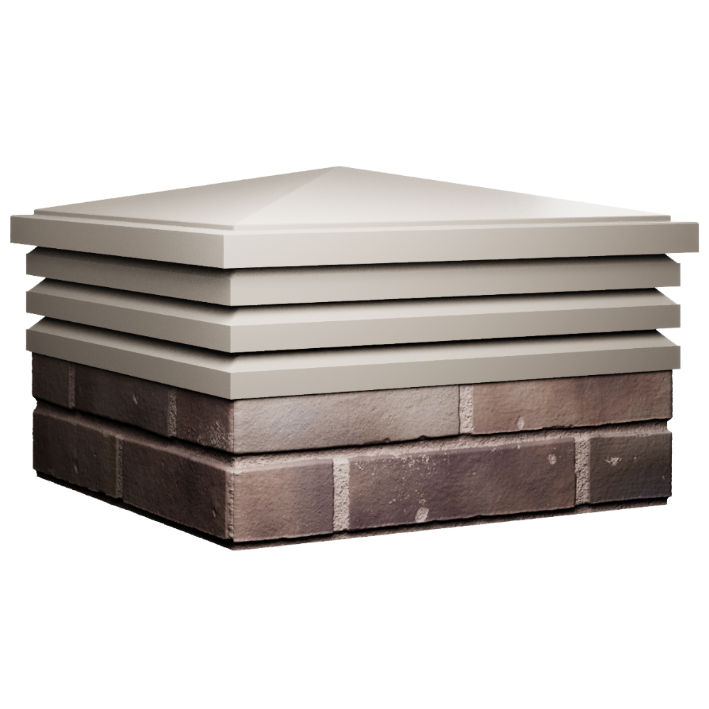 Колпак Zking Бона ХайТек Бежевый на столб 2х2 кирпича (513х513мм) в Краснодаре фото