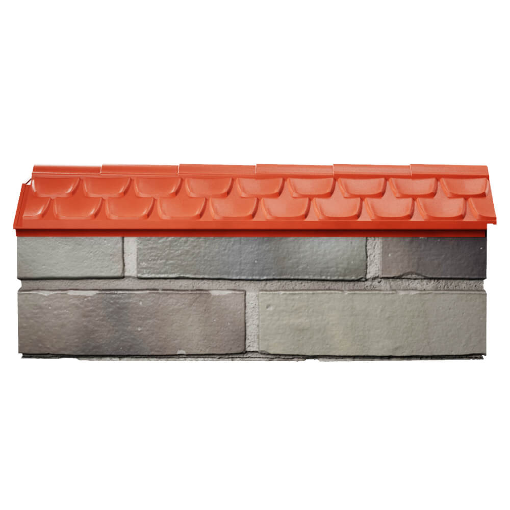 Парапет Zking Эльбрус Красный с посадкой на 0.5 кирпича (130мм) в Краснодаре фото