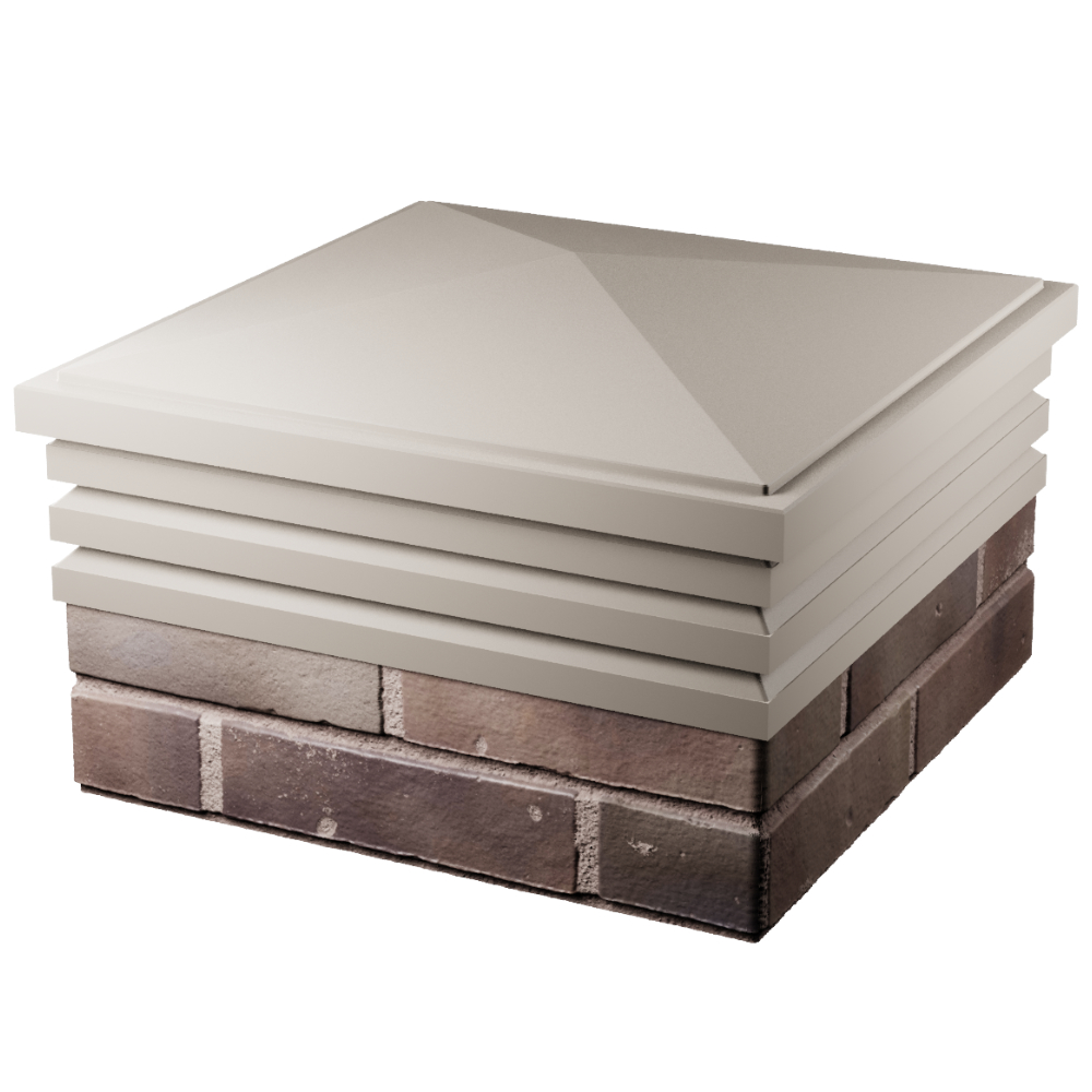 Колпак Zking Бона ХайТек Бежевый на столб 2х2 кирпича (513х513мм) в Краснодаре фото