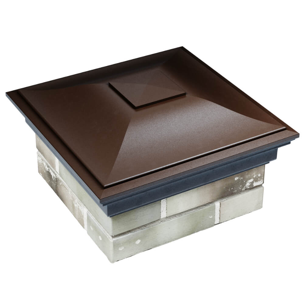 Колпак Zking Монблан Коричневый на столб 1.5х1.5 кирпича (385х385мм) в Краснодаре фото