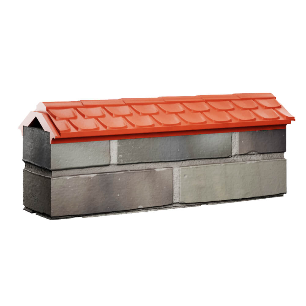 Парапет Zking Эльбрус Красный с посадкой на 0.5 кирпича (130мм) Краснодар фото