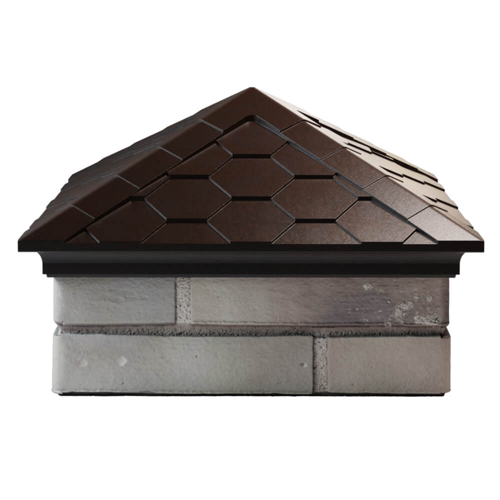 Колпак Zking Эверест Коричневый на столб 1.5х1.5 кирпича (390х390мм) Краснодар фото