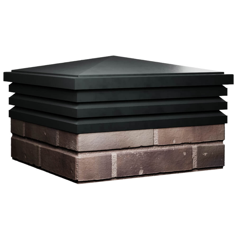 Колпак Zking Бона ХайТек Черный на столб 2х2 кирпича (513х513мм) в Краснодаре фото