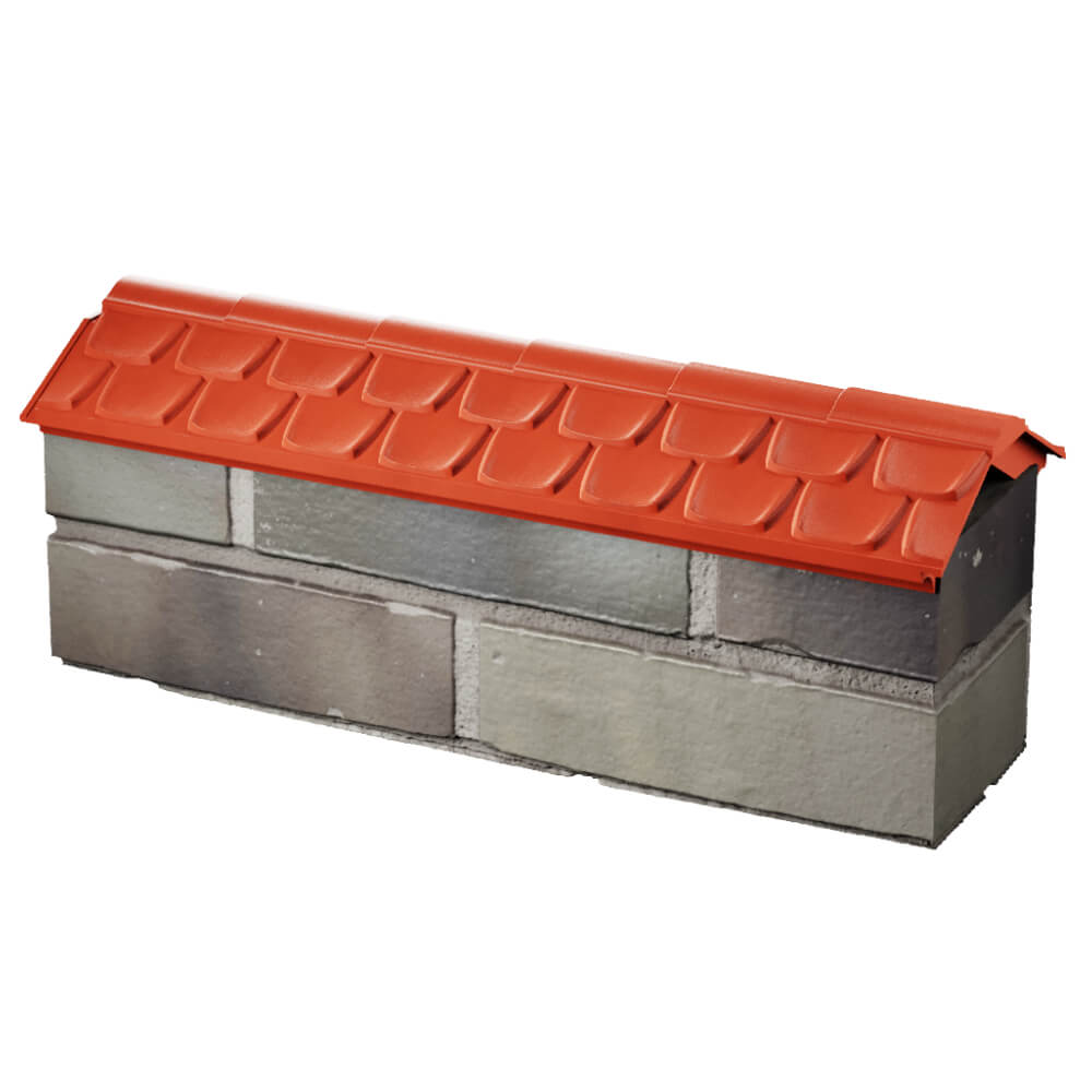 Парапет Zking Эльбрус Красный с посадкой на 0.5 кирпича (130мм) в Краснодаре фото