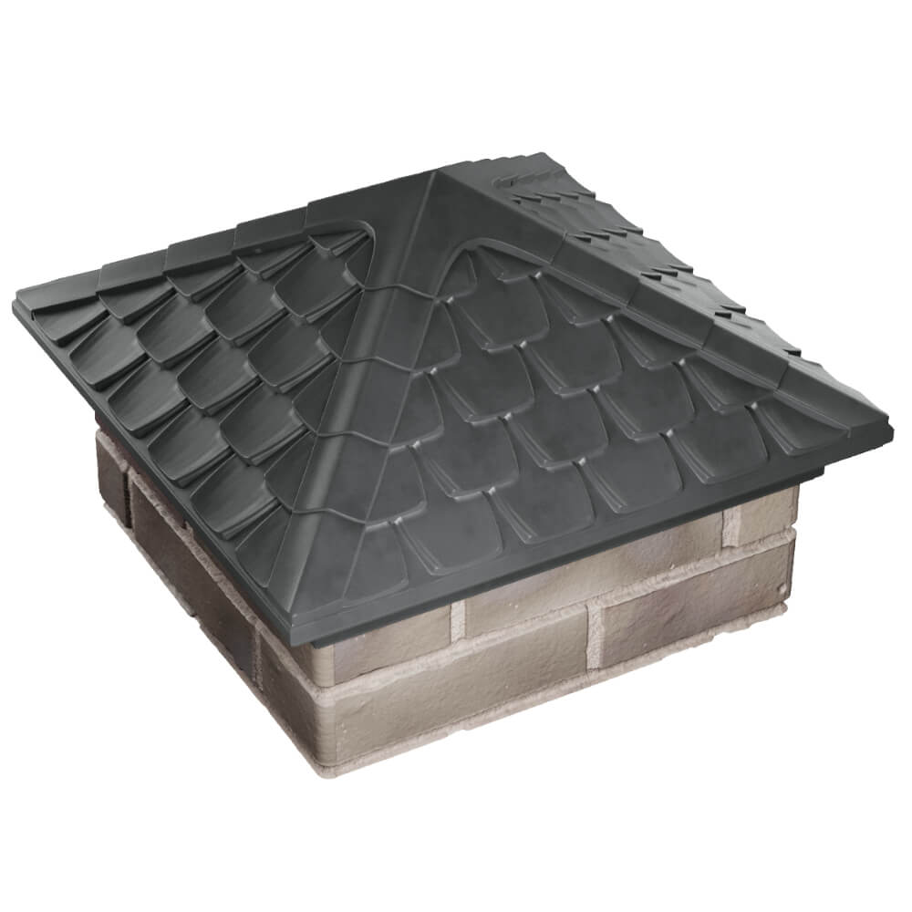 Колпак Zking Эльбрус Серый на столб 1.5х1.5 кирпича (385х385мм) в Краснодаре фото