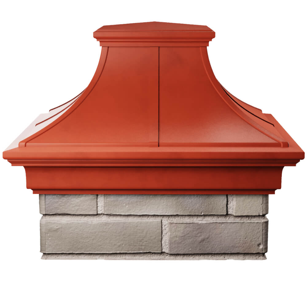 Колпак Zking Монблан Премиум Красный на столб 1.5х1.5 кирпича (385х385мм) Краснодар фото