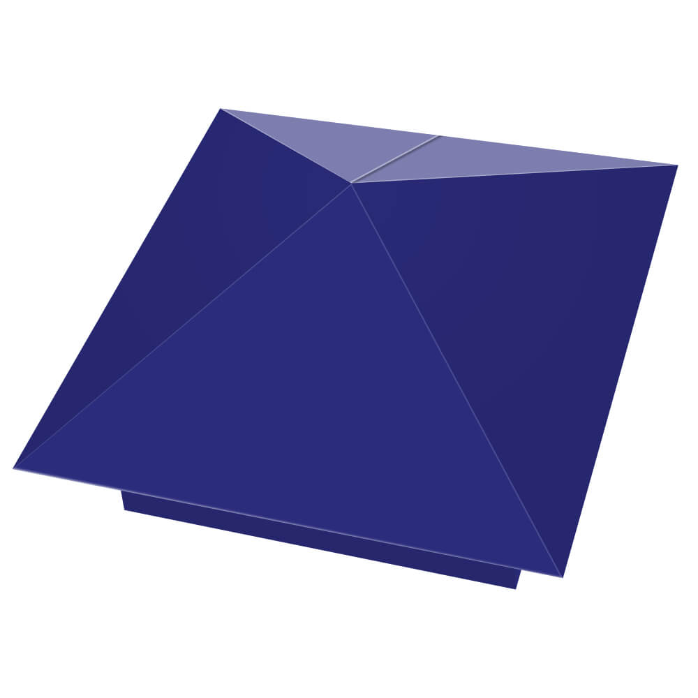 Колпак металлический 400х400мм RAL5002 Синий Ультрамарин заборный Краснодар фото