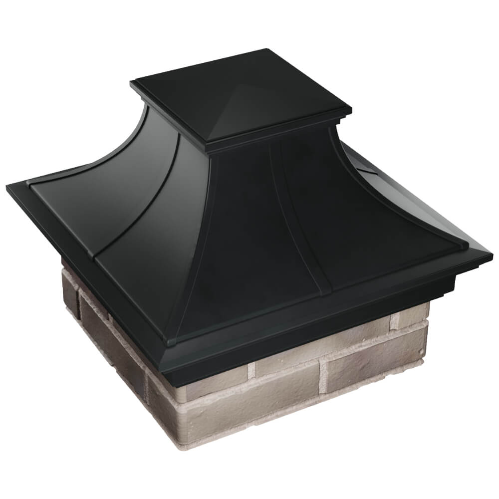 Колпак Zking Монблан Премиум Черный на столб 1.5х1.5 кирпича (385х385мм) в Краснодаре фото