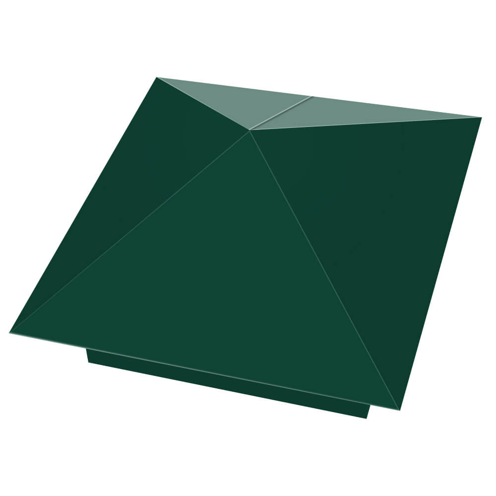 Колпак металлический 390х390мм RAL6005 Зеленый Мох заборный Краснодар фото