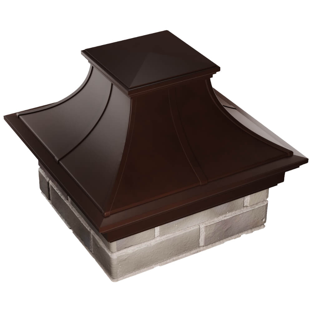 Колпак Zking Монблан Премиум Коричневый на столб 1.5х1.5 кирпича (385х385мм) в Краснодаре фото