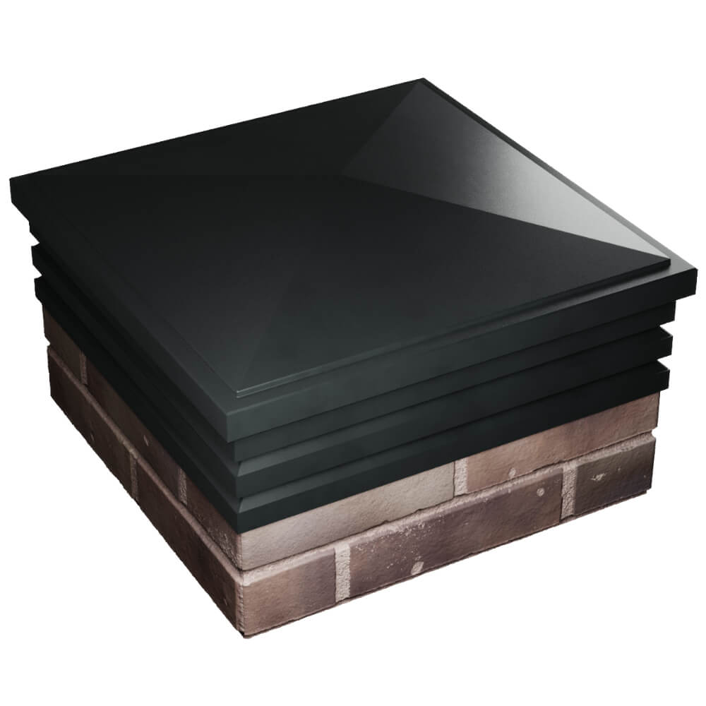 Колпак Zking Бона ХайТек Черный на столб 2х2 кирпича (513х513мм) в Краснодаре фото