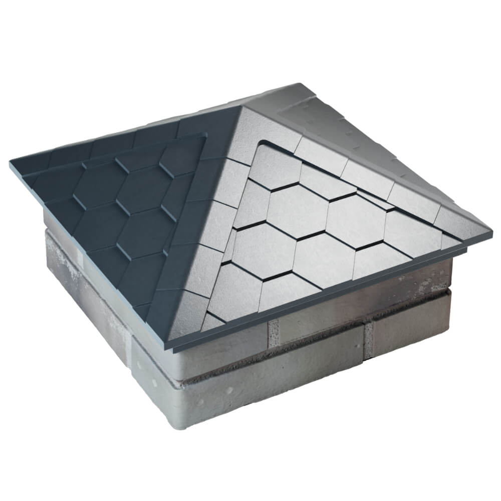 Колпак Zking Эверест Серый на столб 1.5х1.5 кирпича (390х390мм) в Краснодаре фото