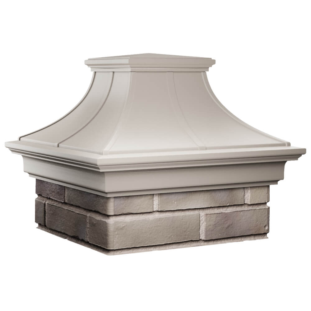 Колпак Zking Монблан Премиум Бежевый на столб 1.5х1.5 кирпича (385х385мм) в Краснодаре фото