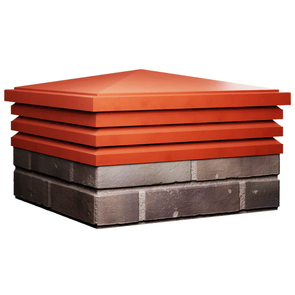 Колпак Zking Бона ХайТек Красный на столб 2х2 кирпича (513х513мм) в Краснодаре фото