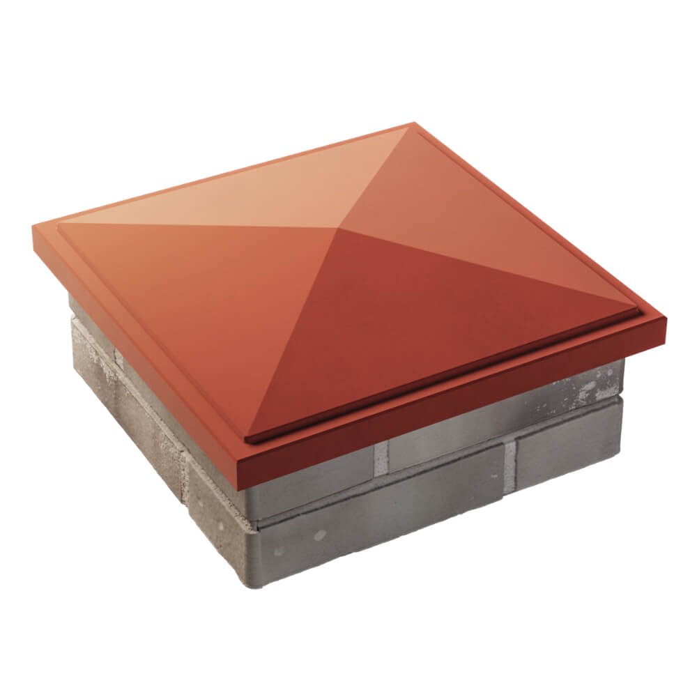 Колпак Zking БонаМоно Красный на столб 1.5х1.5 кирпича (385х385, 400х400мм) в Краснодаре фото