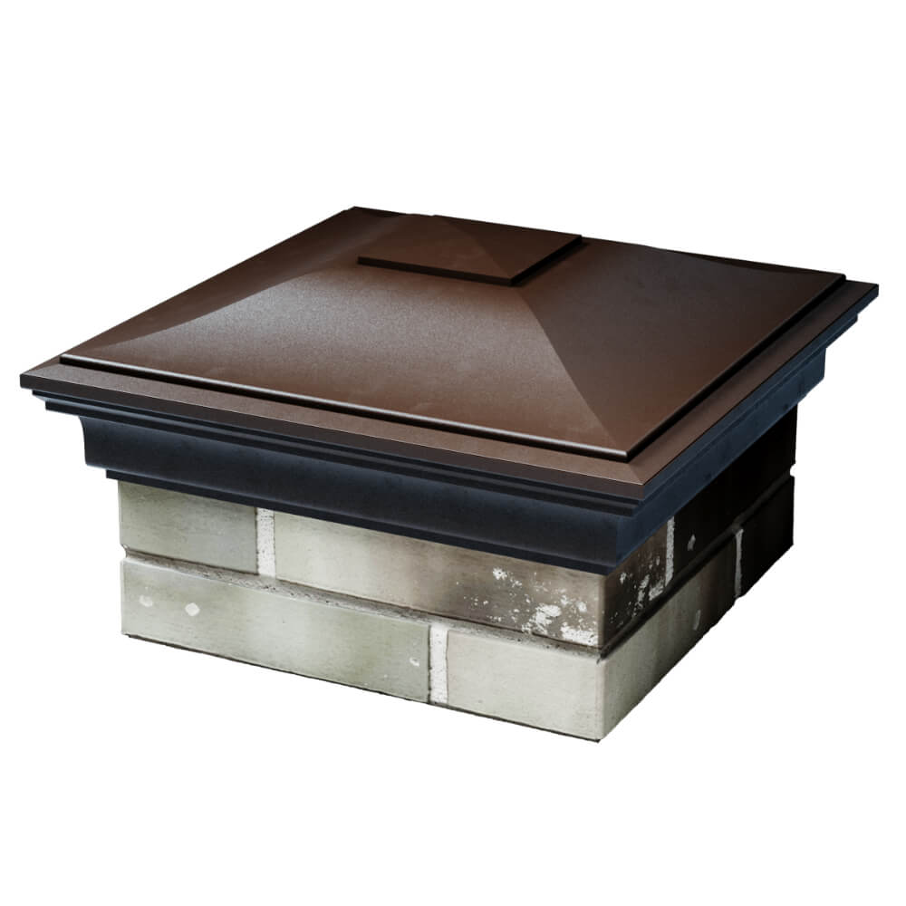 Колпак Zking Монблан Коричневый на столб 1.5х1.5 кирпича (385х385мм) в Краснодаре фото