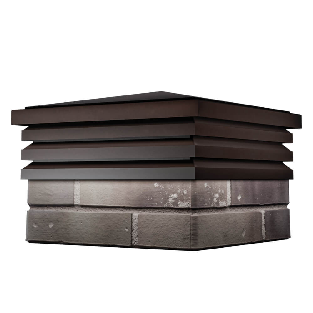 Колпак Zking Бона ХайТек Коричневый на столб 1.5х1.5 кирпича (385х385мм) в Краснодаре фото