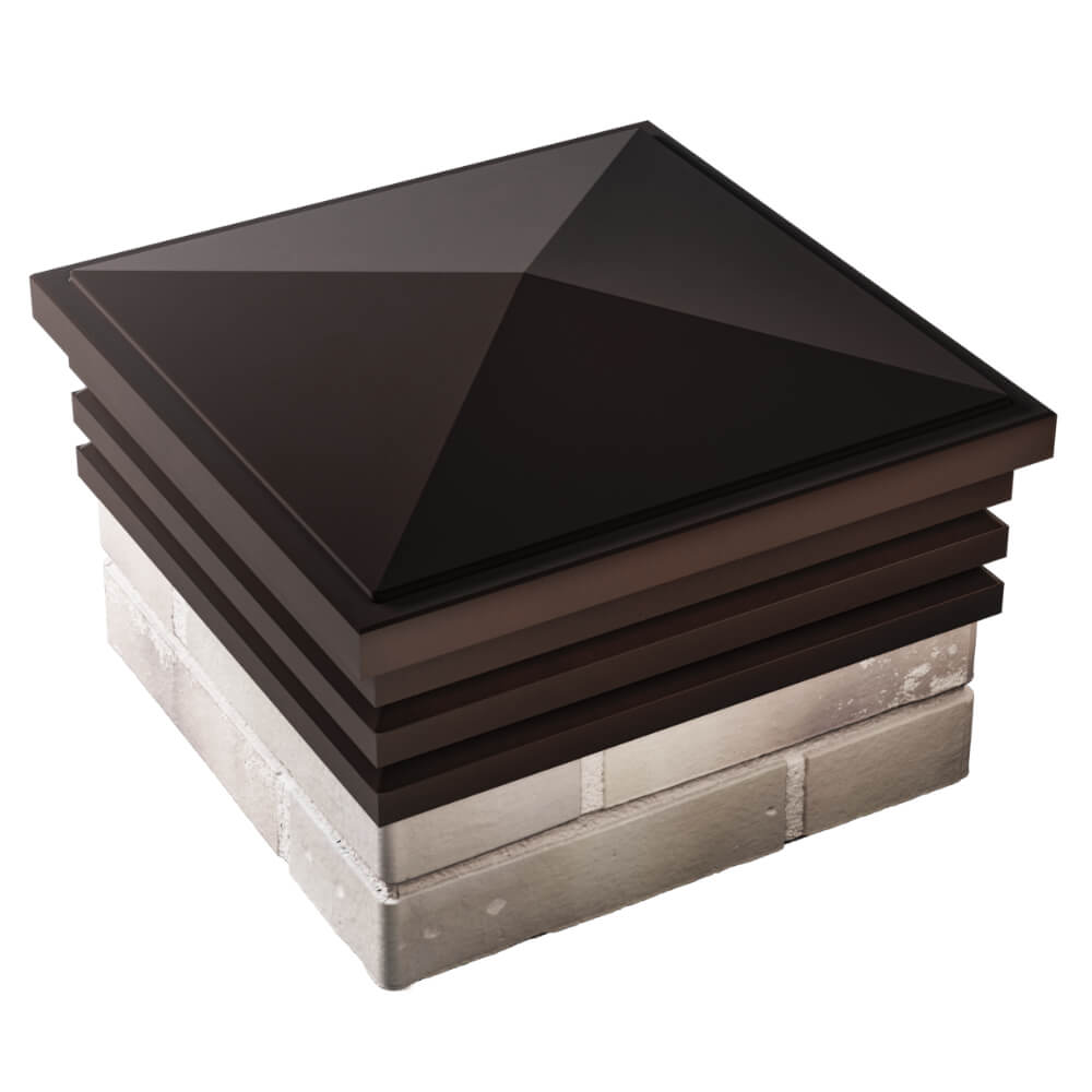 Колпак Zking Бона ХайТек Коричневый на столб 1.5х1.5 кирпича (385х385мм) в Краснодаре фото