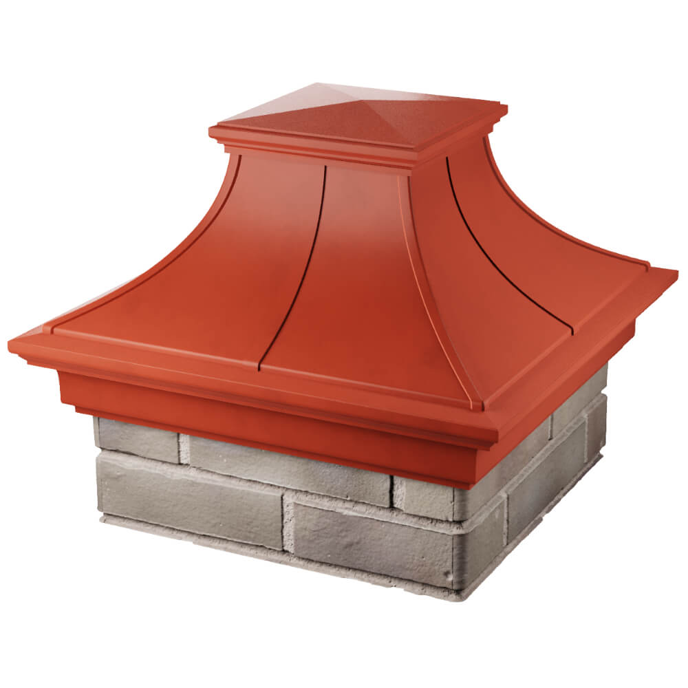 Колпак Zking Монблан Премиум Красный на столб 1.5х1.5 кирпича (385х385мм) в Краснодаре фото