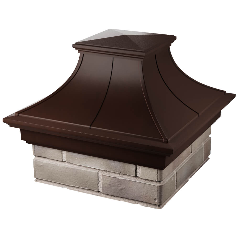 Колпак Zking Монблан Премиум Коричневый на столб 1.5х1.5 кирпича (385х385мм) в Краснодаре фото