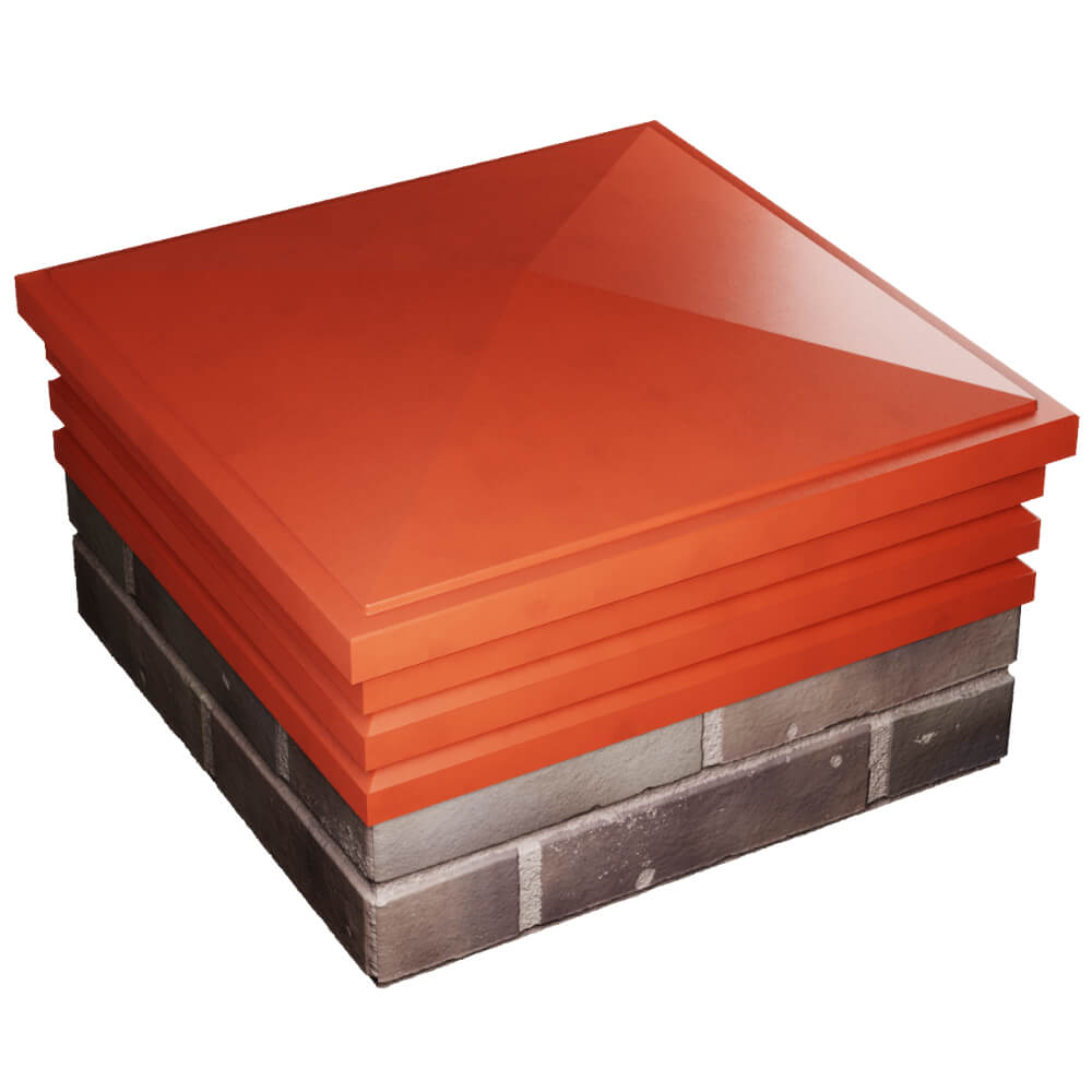 Колпак Zking Бона ХайТек Красный на столб 2х2 кирпича (513х513мм) в Краснодаре фото