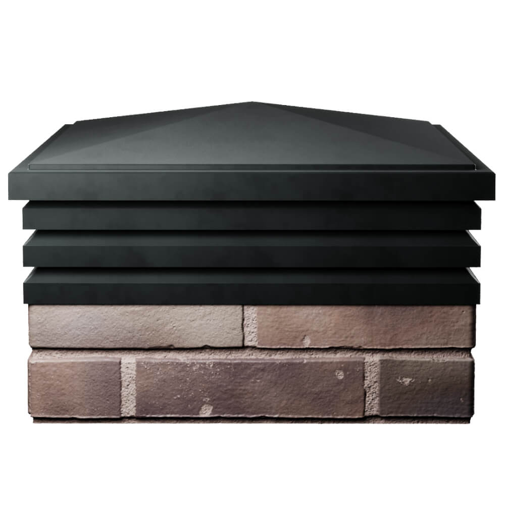 Колпак Zking Бона ХайТек Черный на столб 2х2 кирпича (513х513мм) Краснодар фото