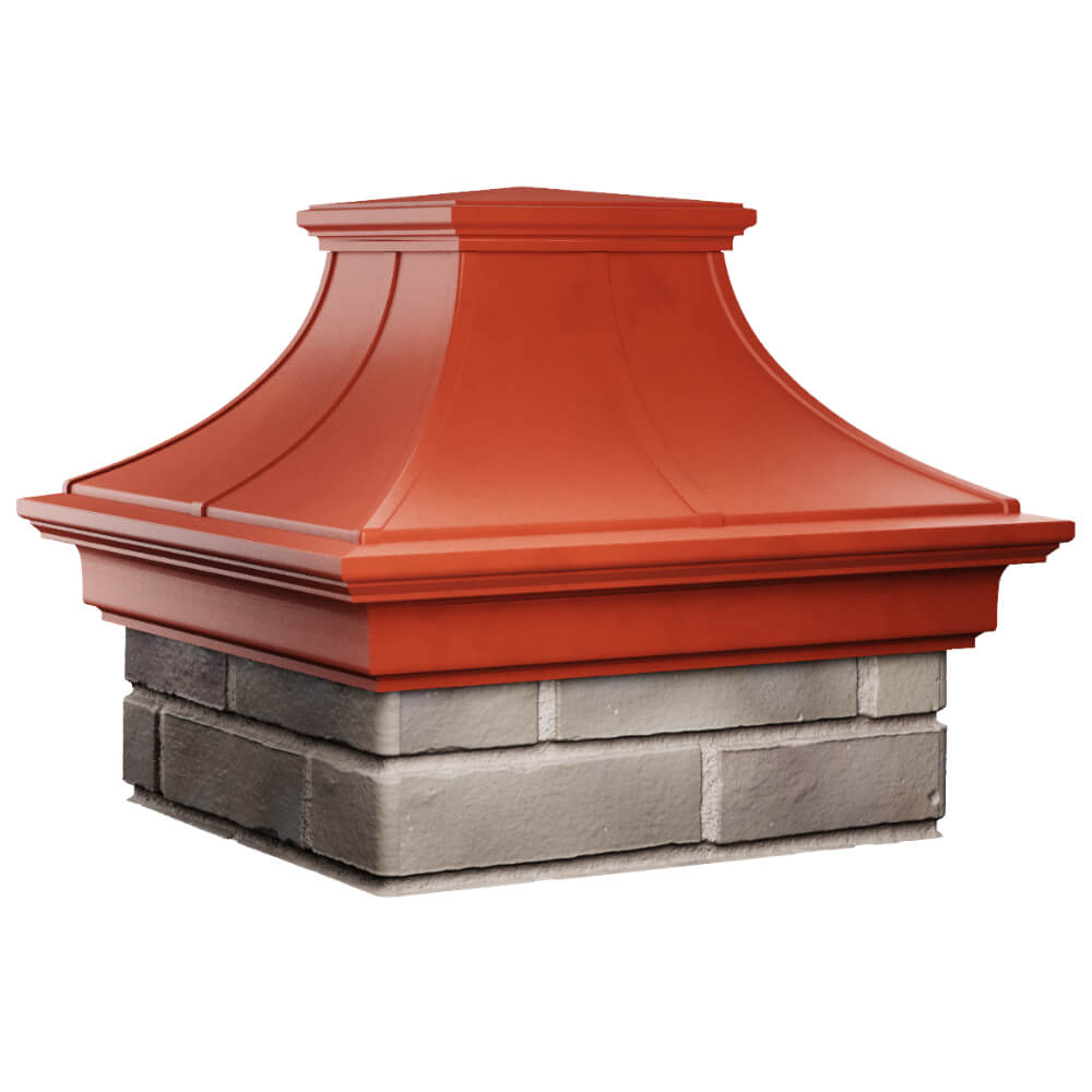 Колпак Zking Монблан Премиум Красный на столб 1.5х1.5 кирпича (385х385мм) в Краснодаре фото