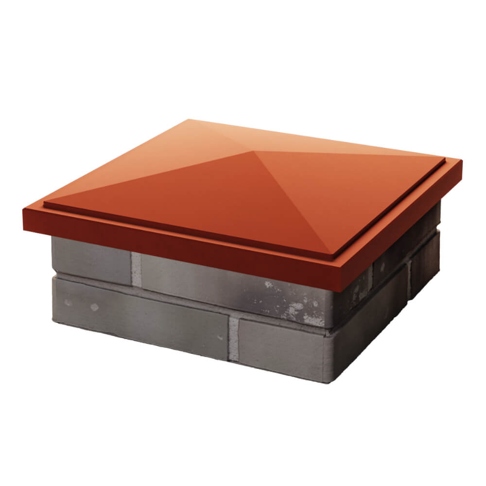 Колпак Zking БонаМоно Красный на столб 1.5х1.5 кирпича (385х385, 400х400мм) в Краснодаре фото