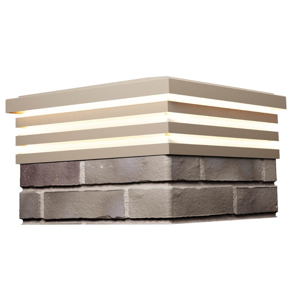 Колпак Zking Бона ХайТек Бежевый на столб 1.5х1.5 кирпича (385х385мм) с подсветкой в Краснодаре фото