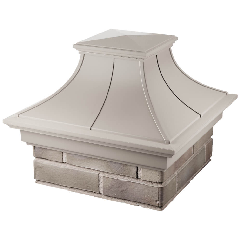 Колпак Zking Монблан Премиум Бежевый на столб 1.5х1.5 кирпича (385х385мм) в Краснодаре фото