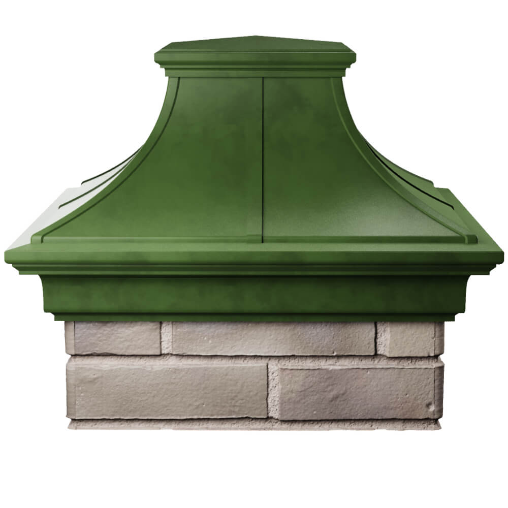 Колпак Zking Монблан Премиум Зеленый на столб 1.5х1.5 кирпича (385х385мм) Краснодар фото