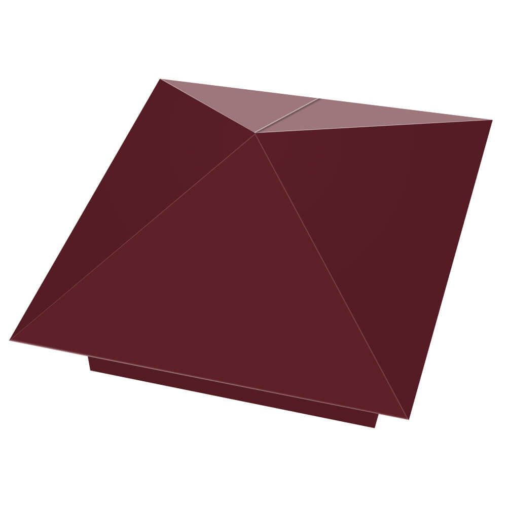 Колпак металлический 390х390мм RAL3005 Красное Вино заборный Краснодар фото