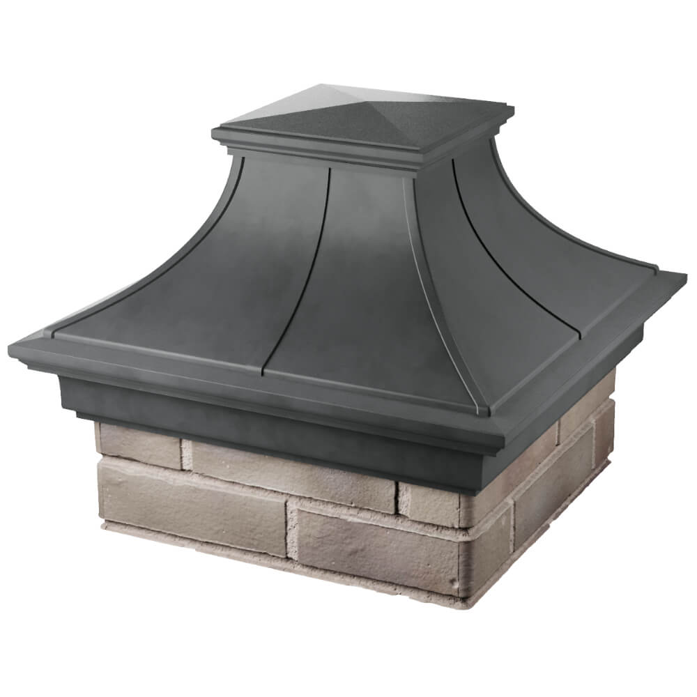 Колпак Zking Монблан Премиум Серый на столб 1.5х1.5 кирпича (385х385мм) в Краснодаре фото