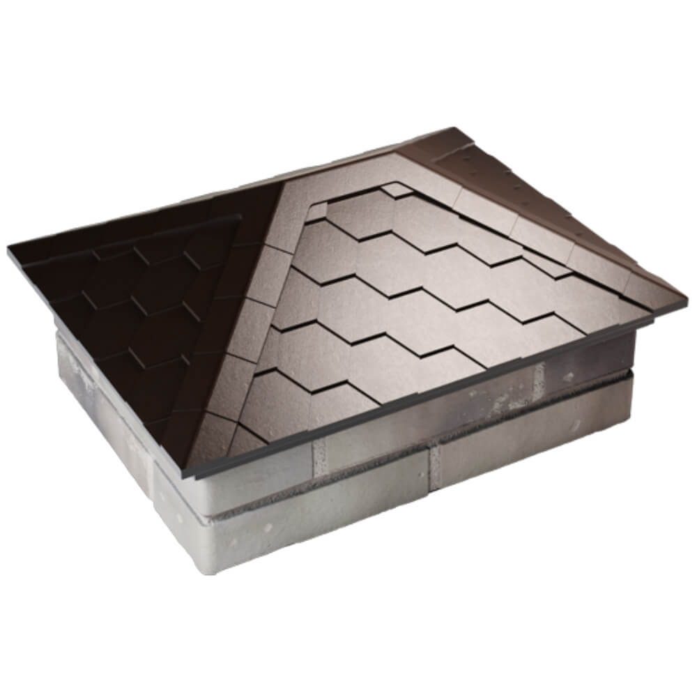 Колпак Zking Эверест Коричневый на столб 2х1.5 кирпича (520х390мм) Краснодар фото