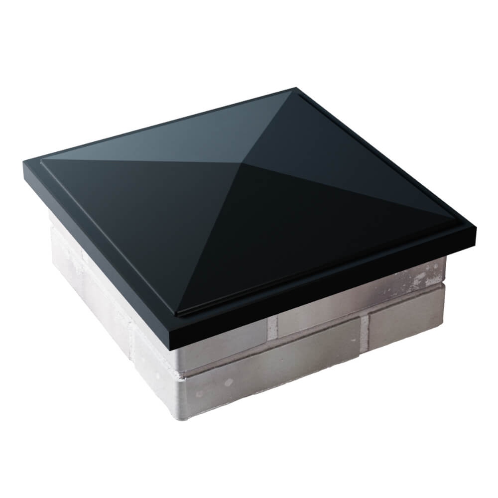 Колпак Zking БонаМоно Черный на столб 1.5х1.5 кирпича (385х385, 400х400мм) в Краснодаре фото