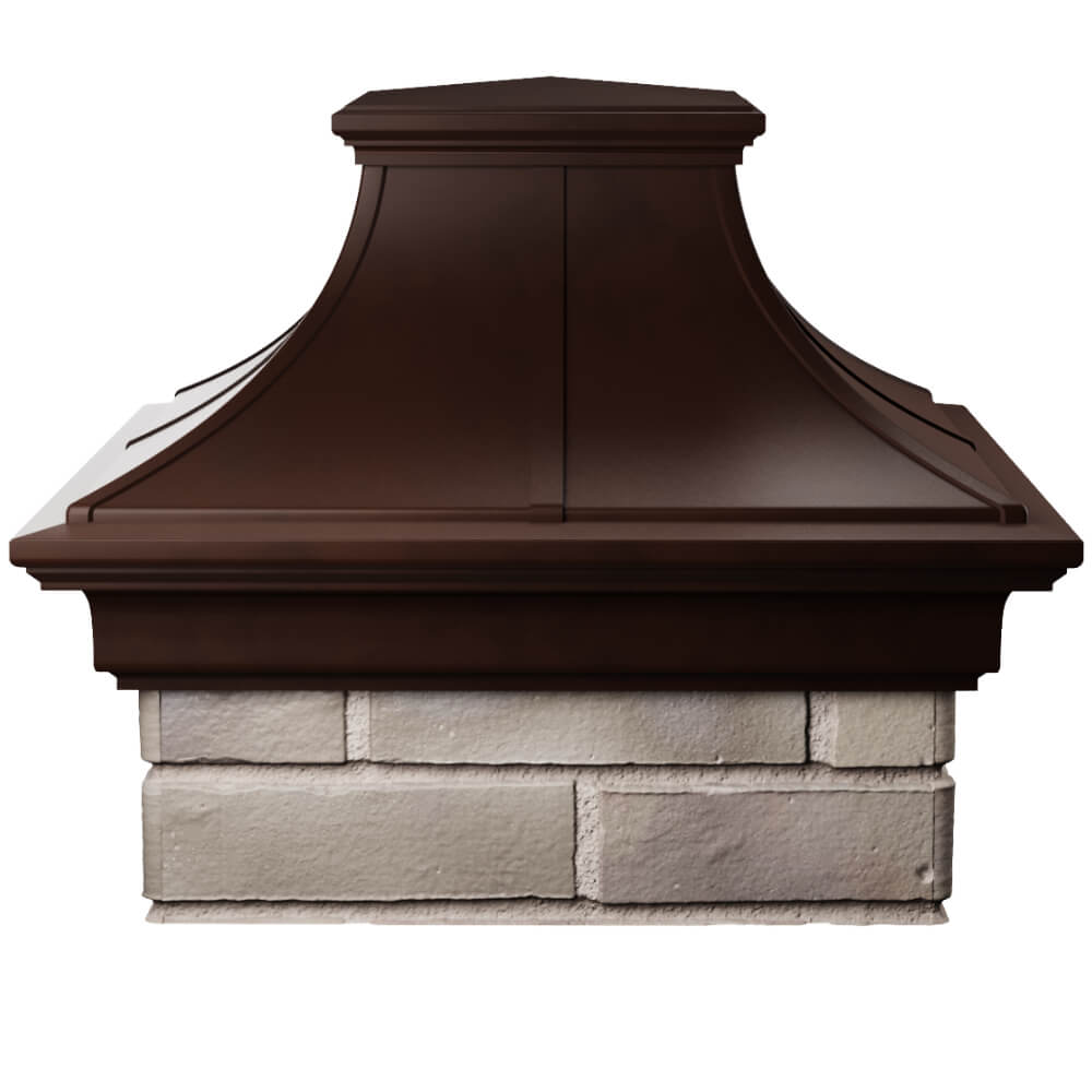 Колпак Zking Монблан Премиум Коричневый на столб 1.5х1.5 кирпича (385х385мм) Краснодар фото