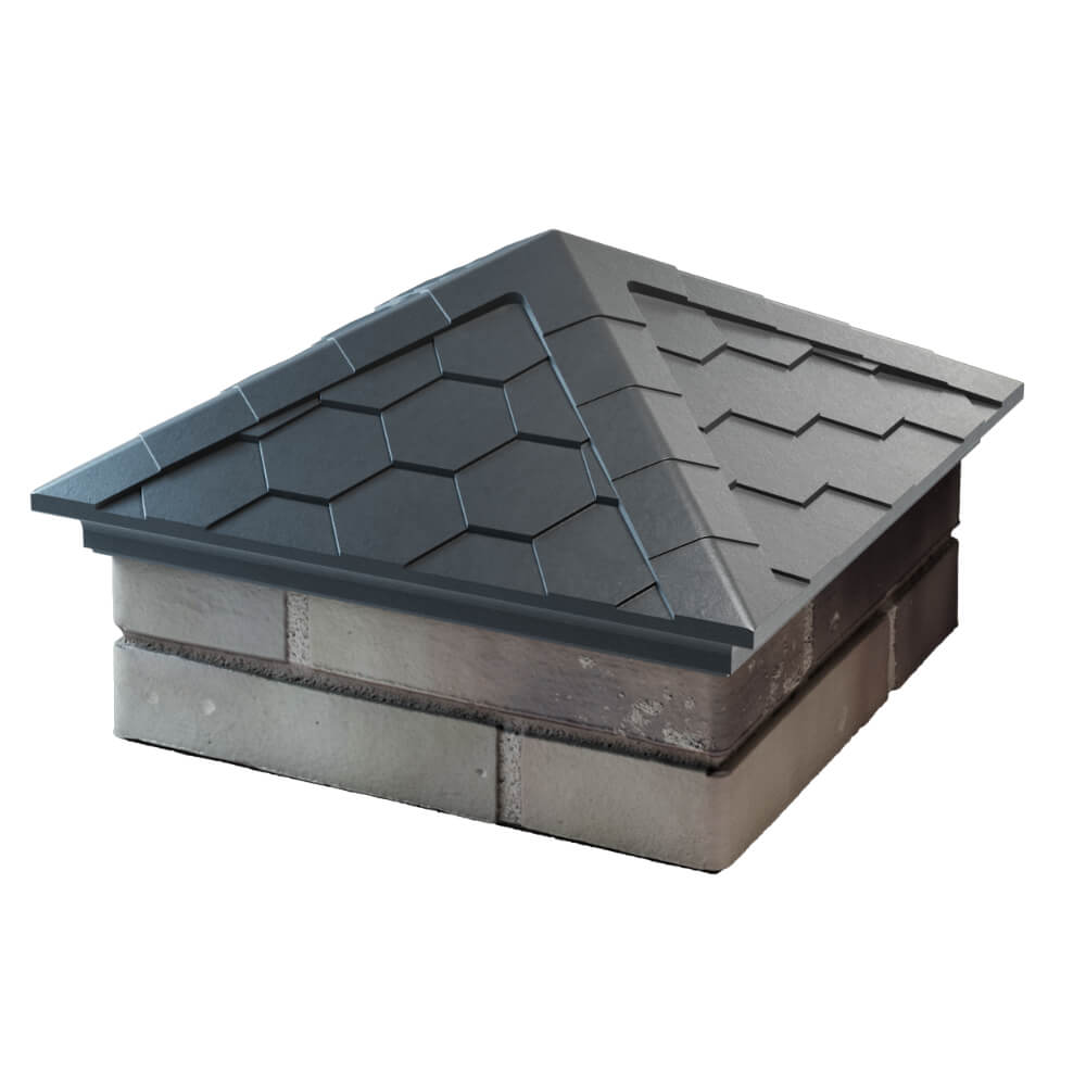 Колпак Zking Эверест Серый на столб 1.5х1.5 кирпича (390х390мм) в Краснодаре фото