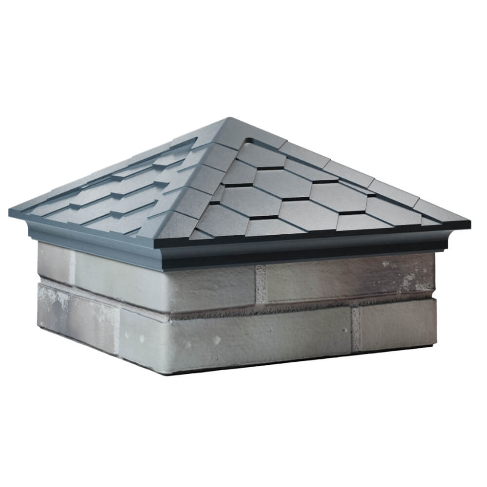 Колпак Zking Эверест Серый на столб 1.5х1.5 кирпича (390х390мм) в Краснодаре фото