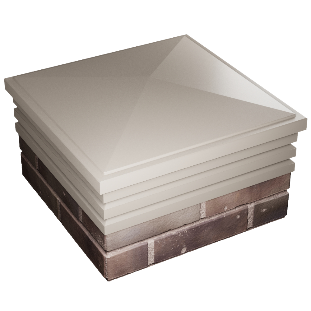 Колпак Zking Бона ХайТек Бежевый на столб 2х2 кирпича (513х513мм) в Краснодаре фото