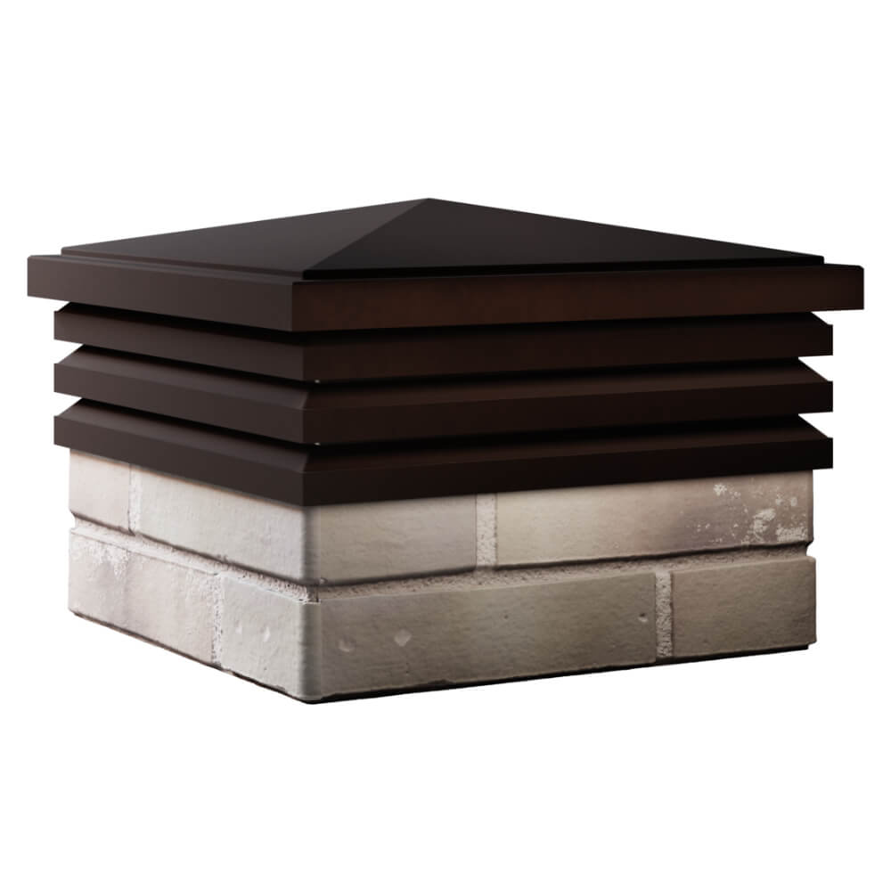 Колпак Zking Бона ХайТек Коричневый на столб 1.5х1.5 кирпича (385х385мм) в Краснодаре фото