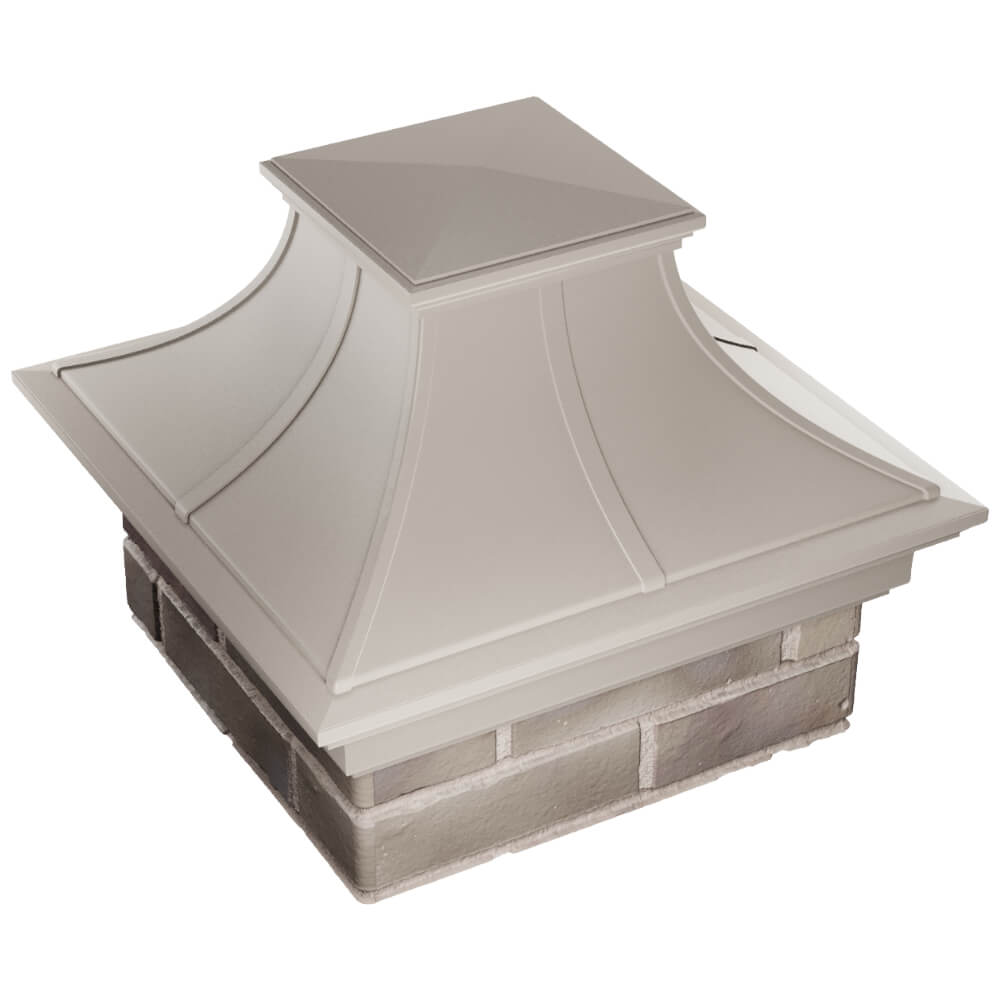 Колпак Zking Монблан Премиум Бежевый на столб 1.5х1.5 кирпича (385х385мм) в Краснодаре фото