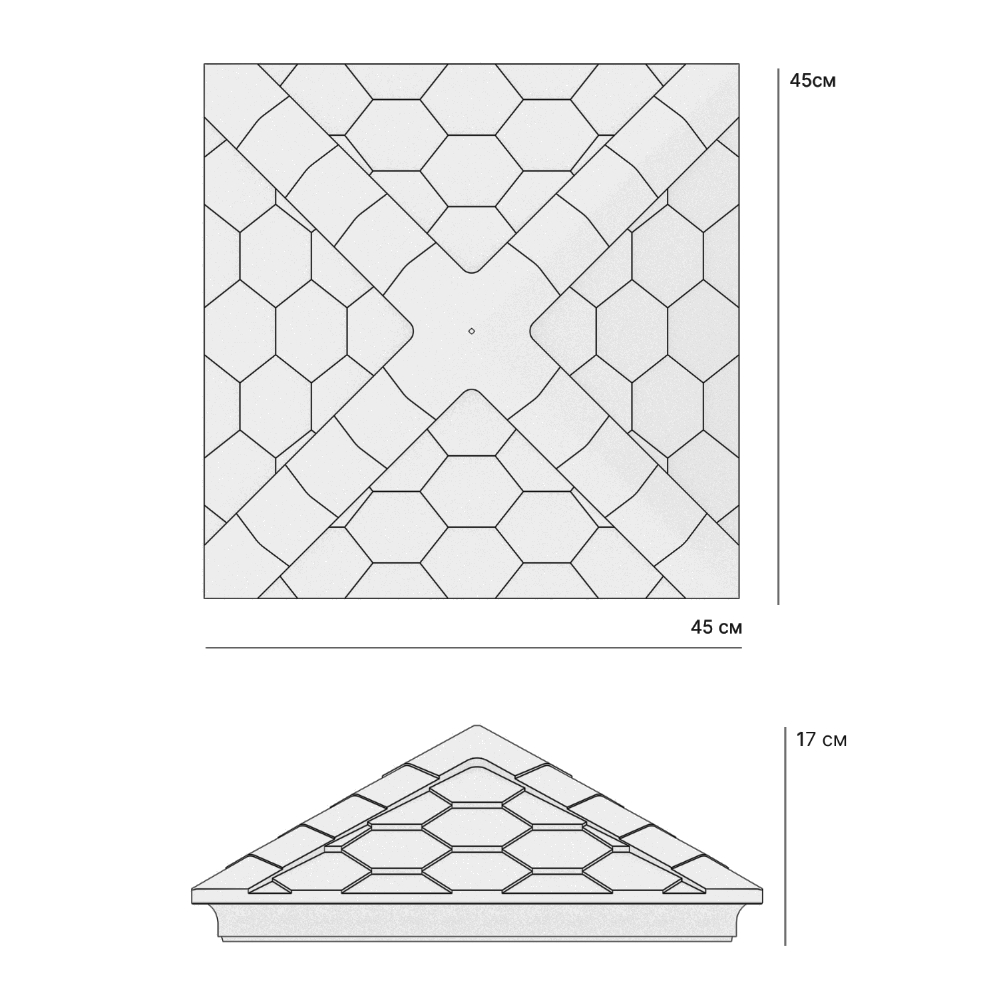 Колпак Zking Эверест Бежевый на столб 1.5х1.5 кирпича (390х390мм) в Краснодаре фото