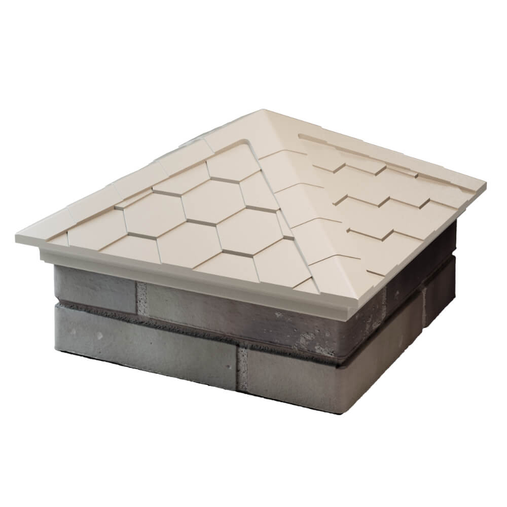 Колпак Zking Эверест Бежевый на столб 1.5х1.5 кирпича (390х390мм) в Краснодаре фото